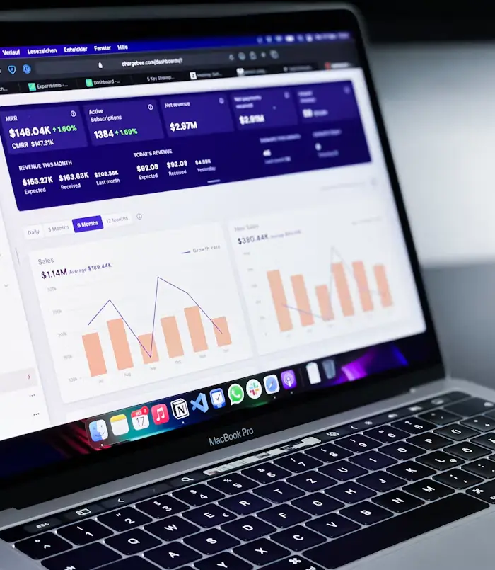 Revenue tracking on a screen